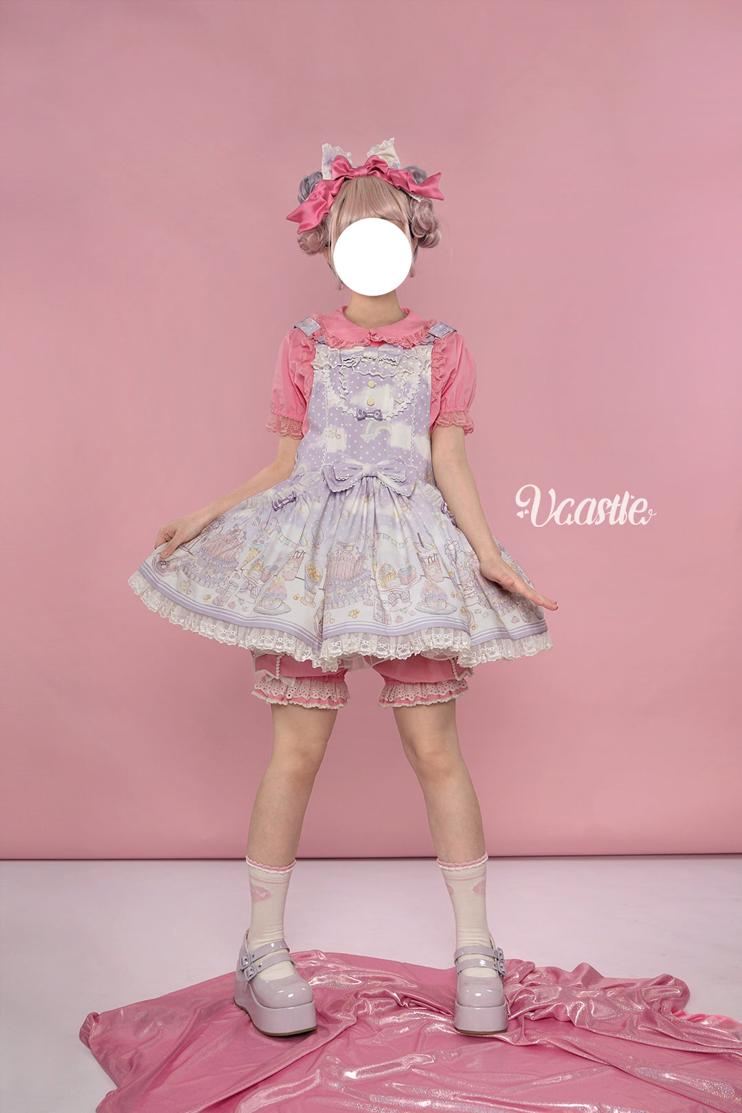 Vcastle~Unicorn Sugar Party~Kawaii Lolita Salopette Suit with Unicorn Hood 42110:726684