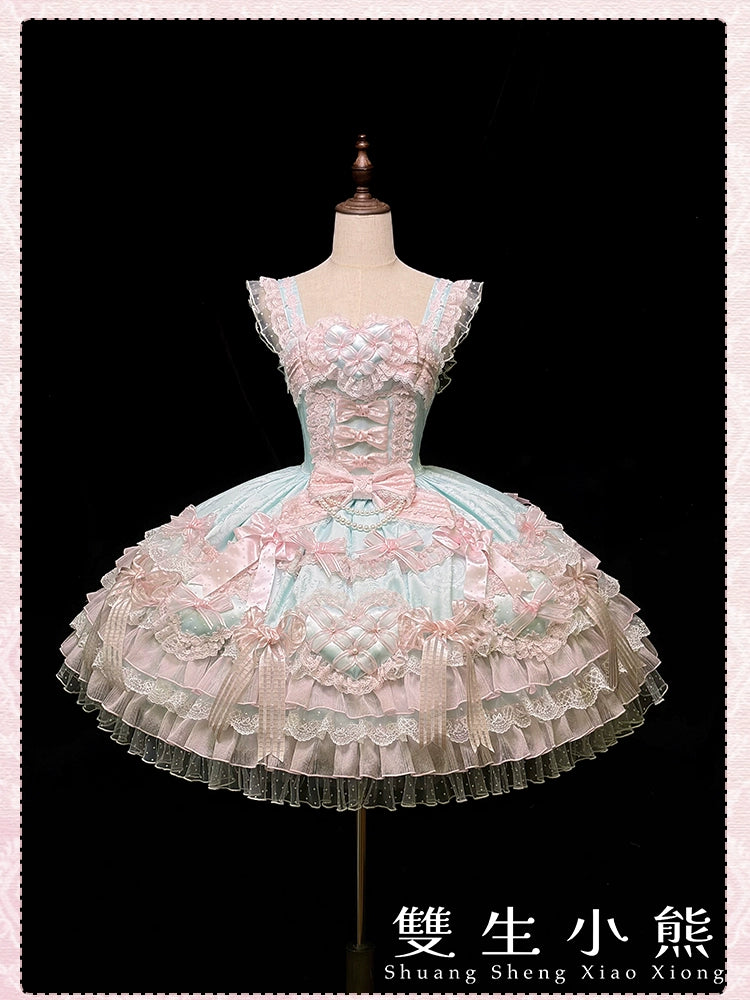 Shuang Sheng Xiao Xiong - Heart of Love - Sweet Lolita Wedding JSK, Bow Details 44306:803134