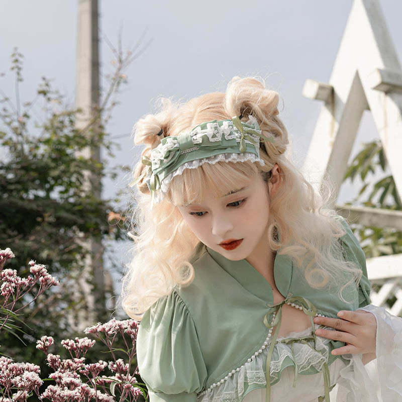 Daydream Whisper - Toting Basil - Wedding Lolita Dress Accessories Bolero Necklace Cuffs Side Clip KC