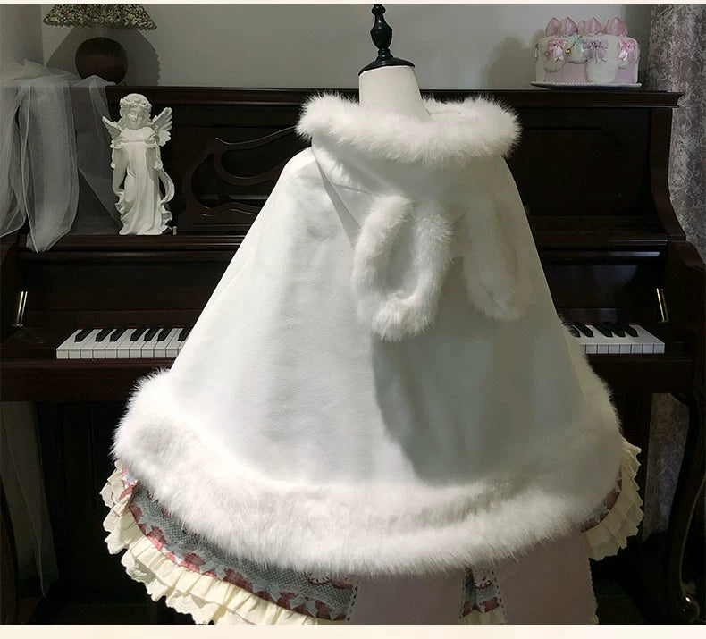 Sweet Lolita Cape, Bunny Ear Hood & Bows