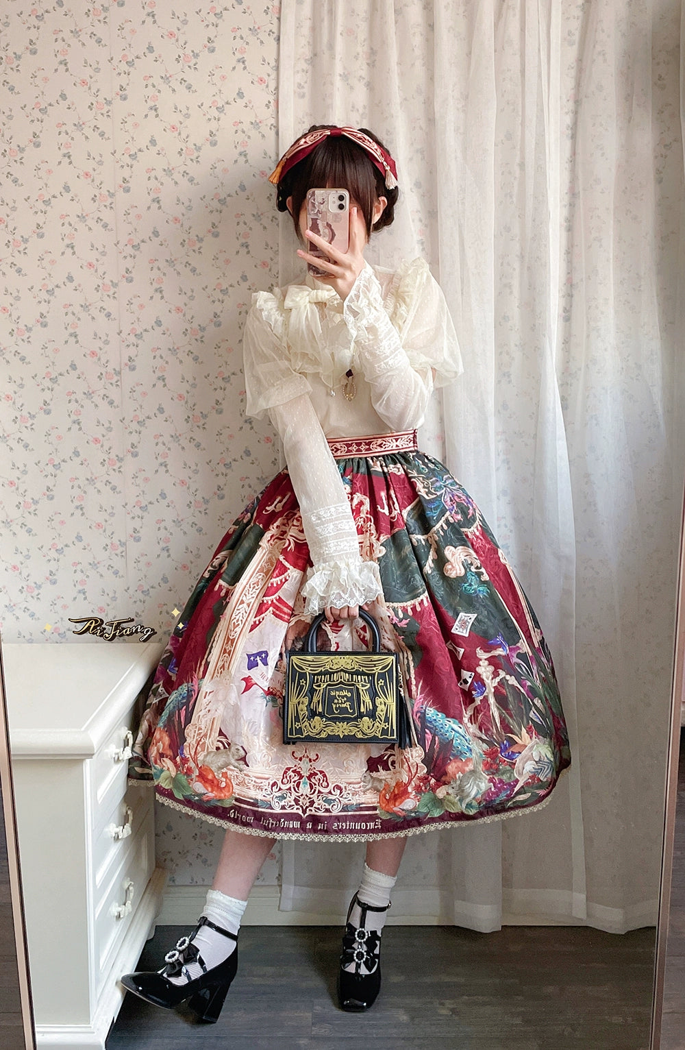 Miss Point~Kaleidoscope~Retro Lolita Skirt Oil Painting Print Skirt Customized   