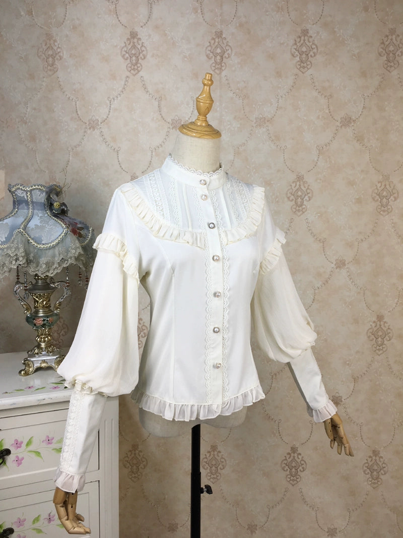 Princess Tailor Lolita~Classic Lolita Blouse Mutton Sleeves Thick Lolita Shirt 39986:648784