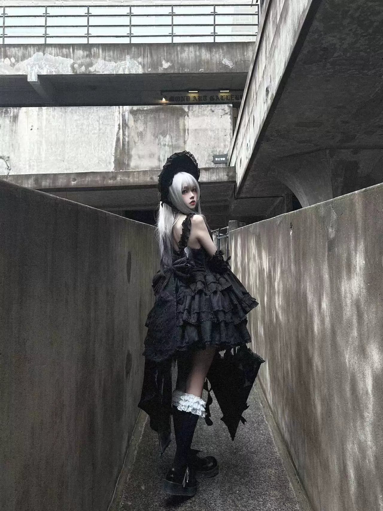 Mori Isle - Solid Gothic Lolita JSK Dress, Embroidered Lace 45658:857789