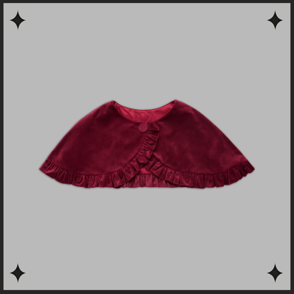 Dark Star Island~Winter Lolita Cape Velvet Antique Lolita Coat 32870:394804