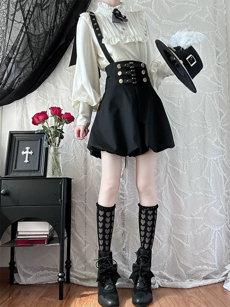 Eternal Night Echo - Ouji Lolita Blouse and Bubble Shorts, Detachable Suspender 45451:850699