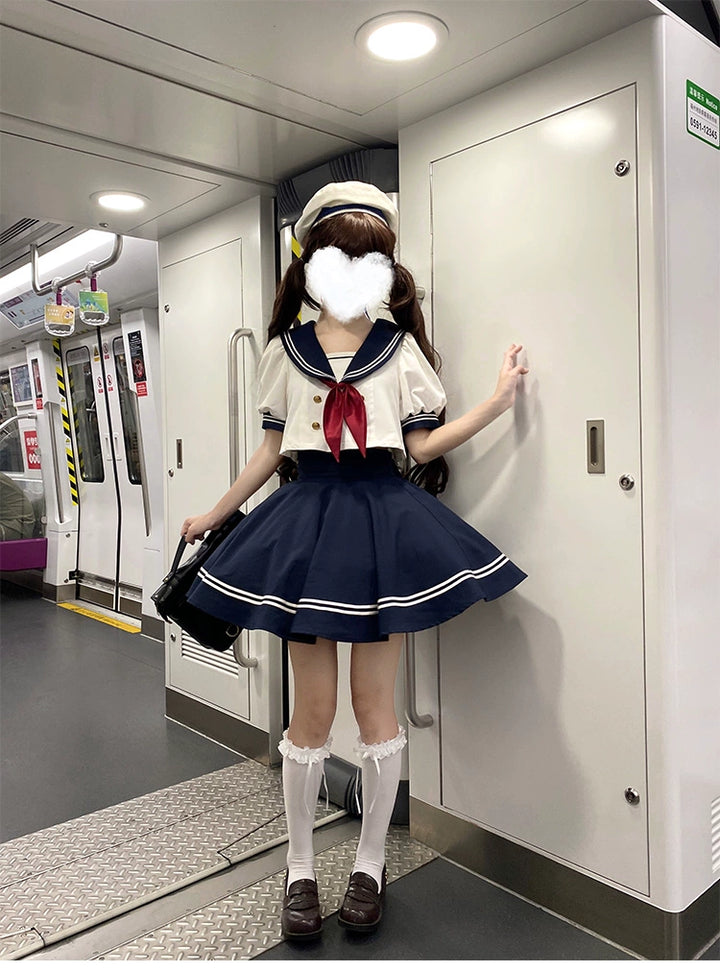 Beleganty - Sea and Wind Separate SP3.0 - Sailor Lolita Puffy Sleeve Blouse 43389:775297