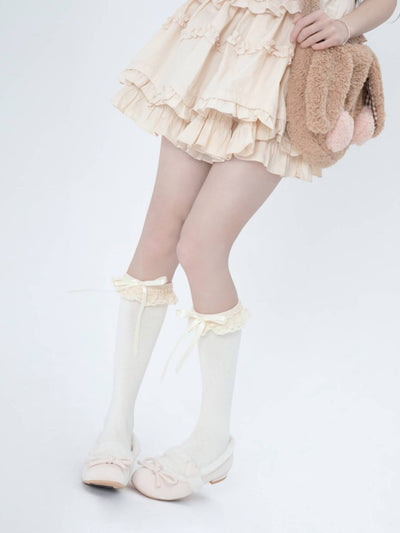 Arrive On The First Floor~Sweet Lolita Lace White Socks   