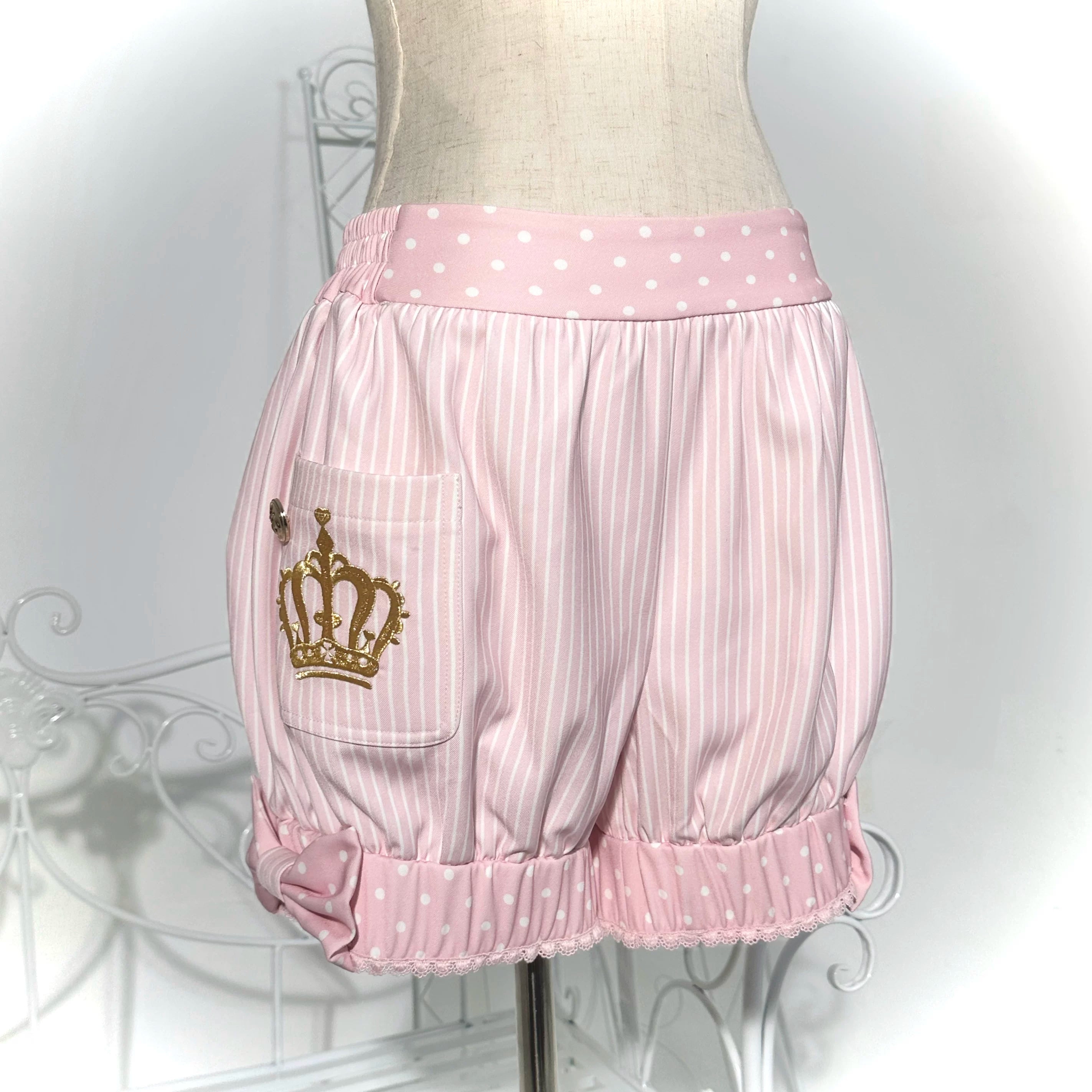 New Century Princess - Pink and Gold Old School Lolita Skirt & Vest Set (L M S XL) 45861:866058