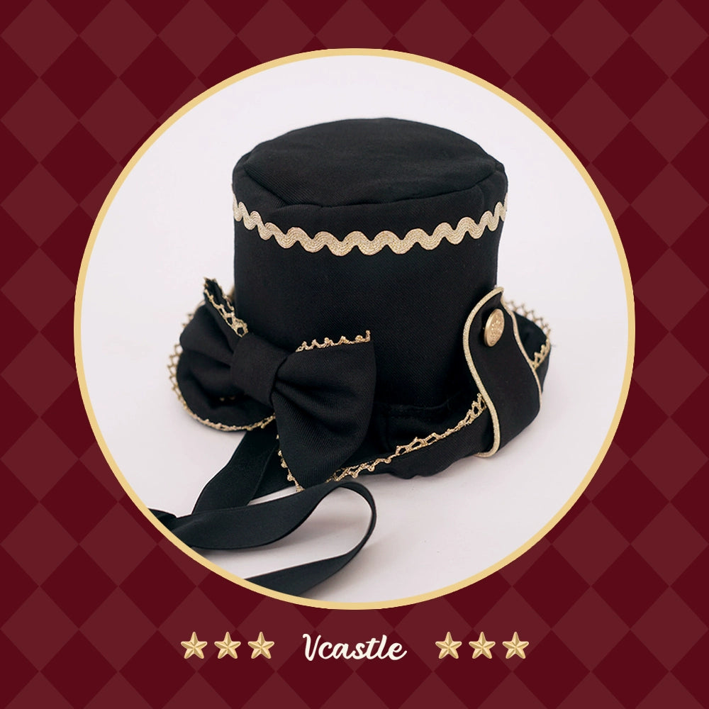 Vcastle~Circus~IP Collab Sweet Lolita Accessories Circus Lolita Headdress Black top hat only