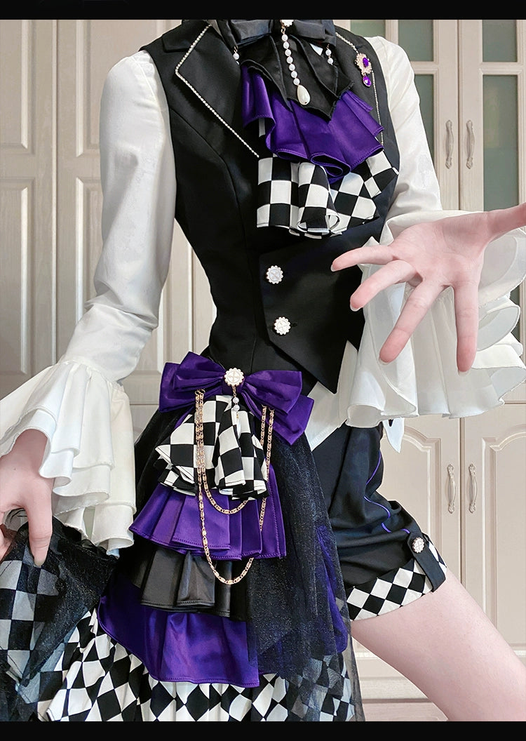 Forest Fluorescent Carps - The Judge's Game - Black Ouji Lolita Shorts Suit Prince Long Sleeved Shirt