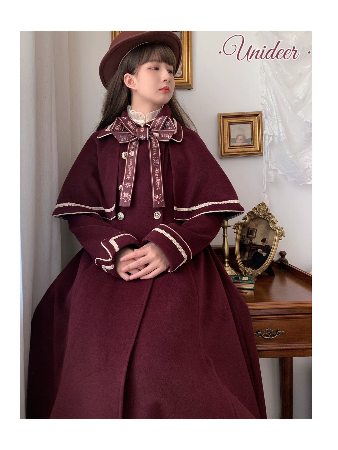 Unideer~Galaxy Traveler~Classic School Lolita Overcoat with Detachable Cape and Bow (2XL L M S XL) 39940:643338