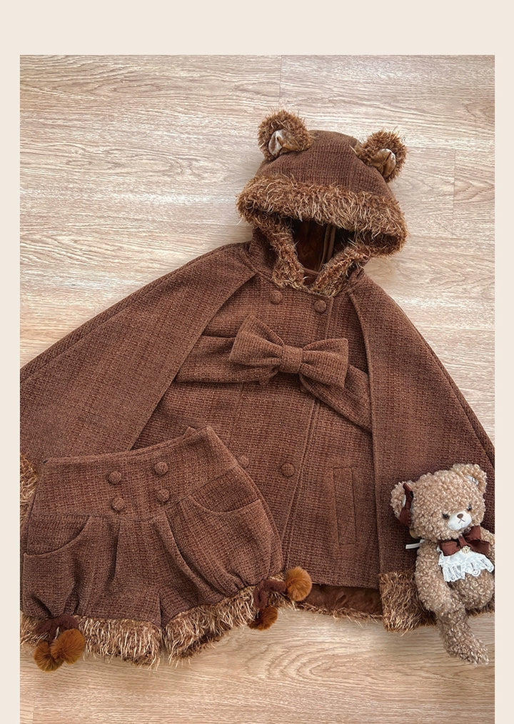 Tan Tuan~Rabbit & Bear~Winter Kawaii Lolita Cape and Shorts 41220:687986