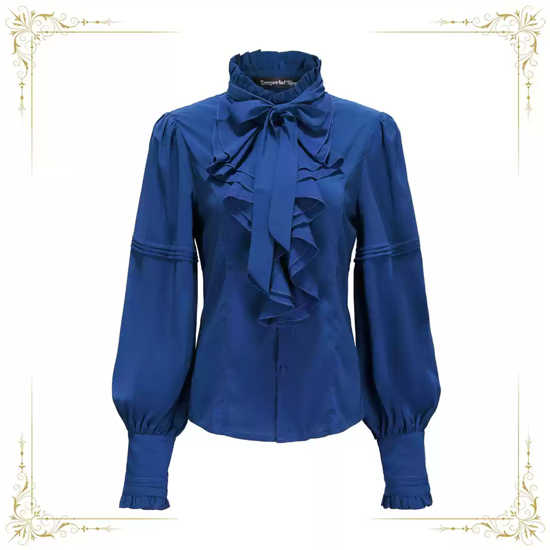 Immortal Thorn~Endless Promises~Vintage Ouji Lolita Shirt with Ruffle and Jabot Collar