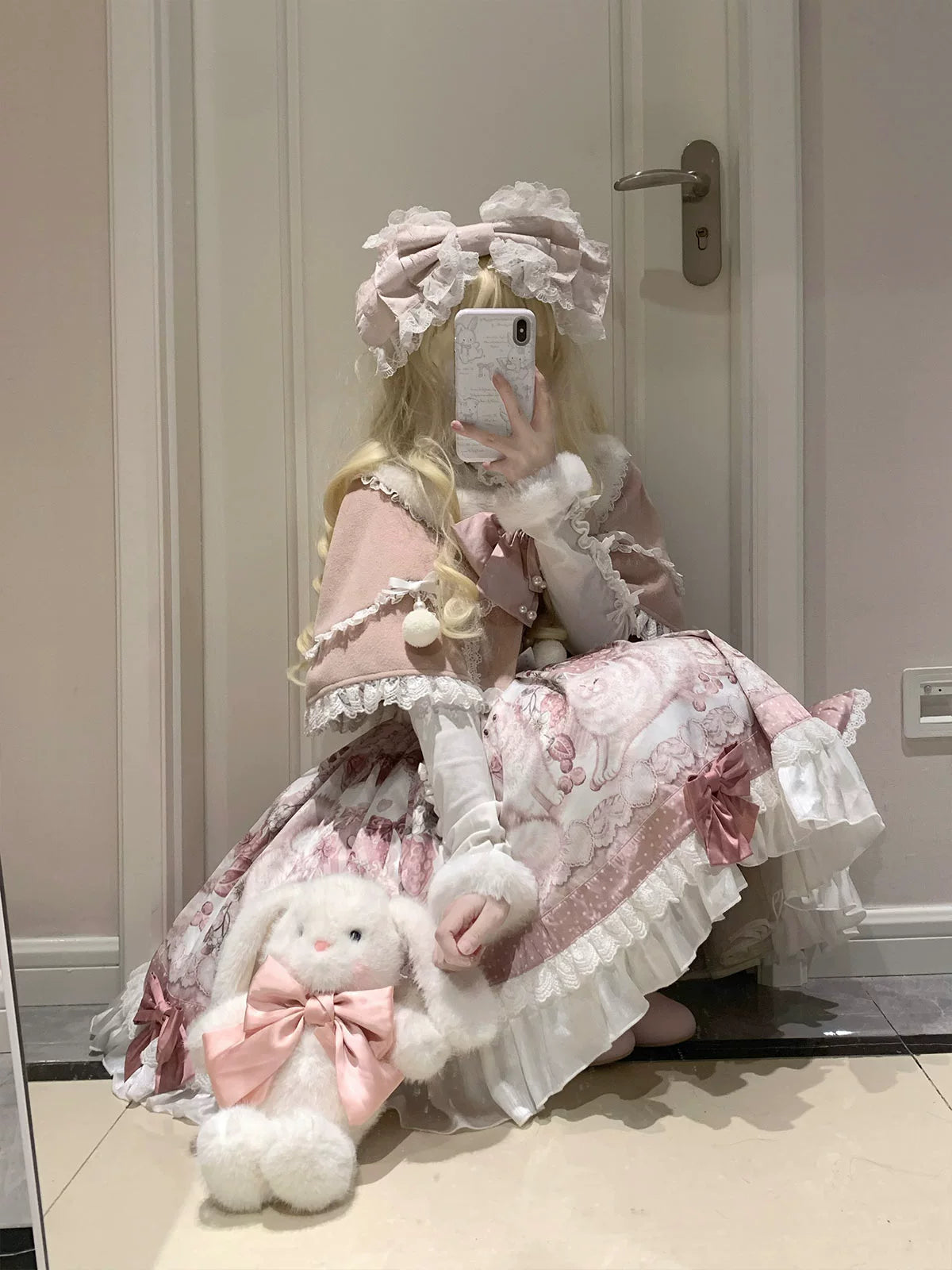 Matutu - Dessert Catlets - Sweet Lolita JSK, Strawberry And Cat Prints