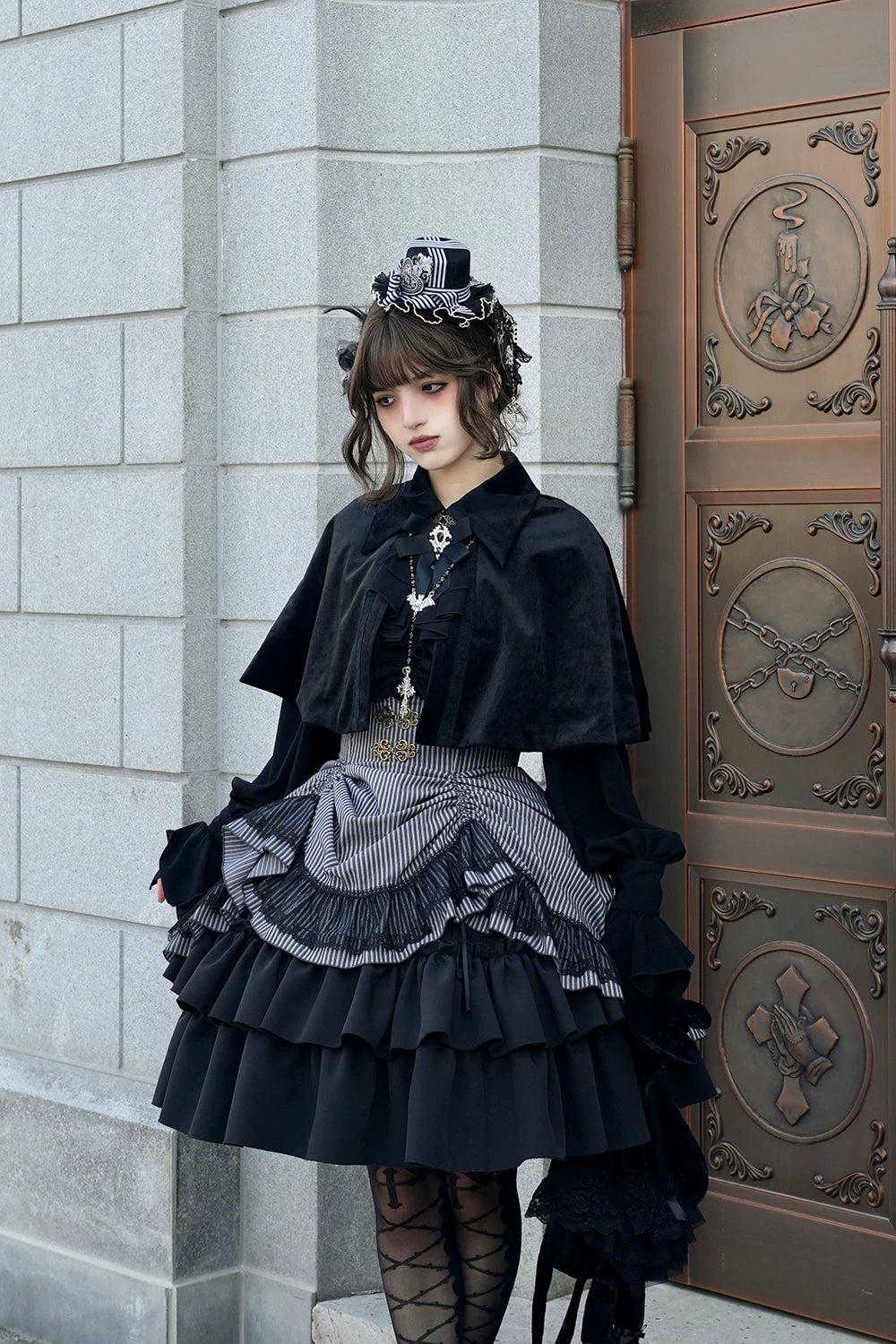 Perint Manor - Gothic Lolita Striped Dress, Tailor-made 44410:808381