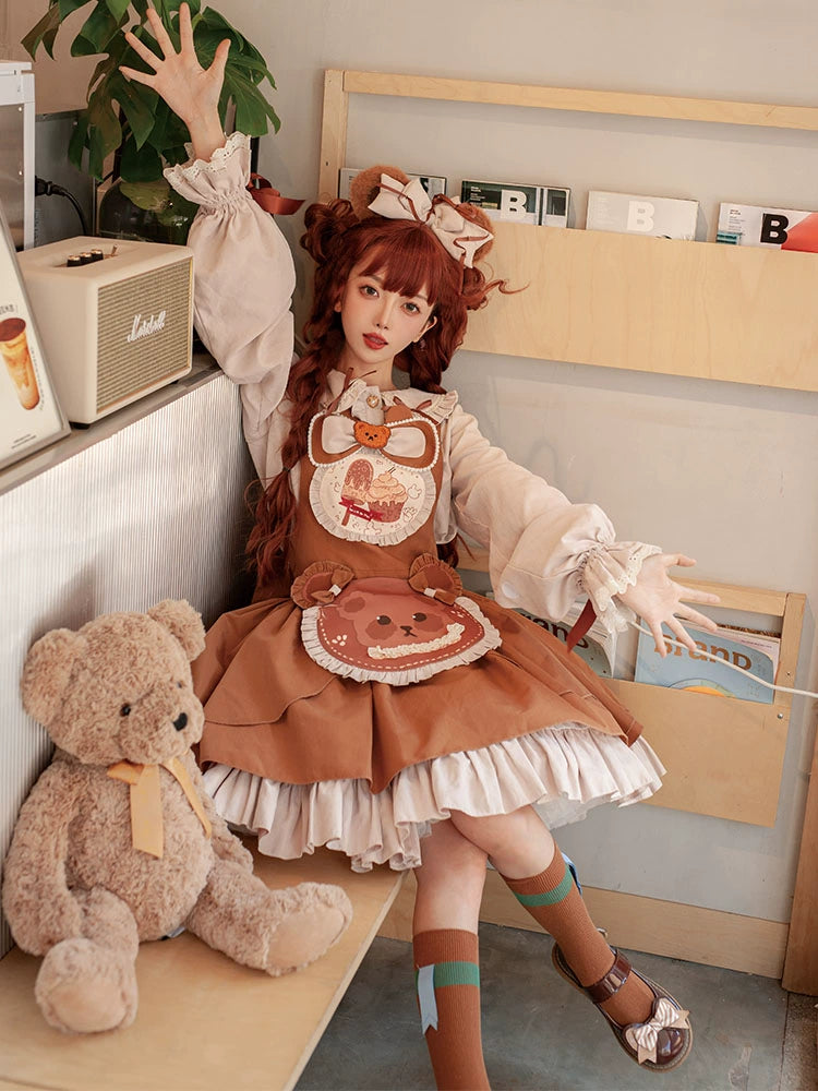 OCELOT~Sweet Lolita JSK Cute Bear Lolita Dress Set