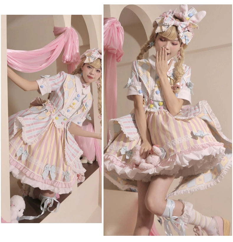 Sakurahime~Werid Theatre~Sweet Lolita Blackpink Stripe OP 21518:342556