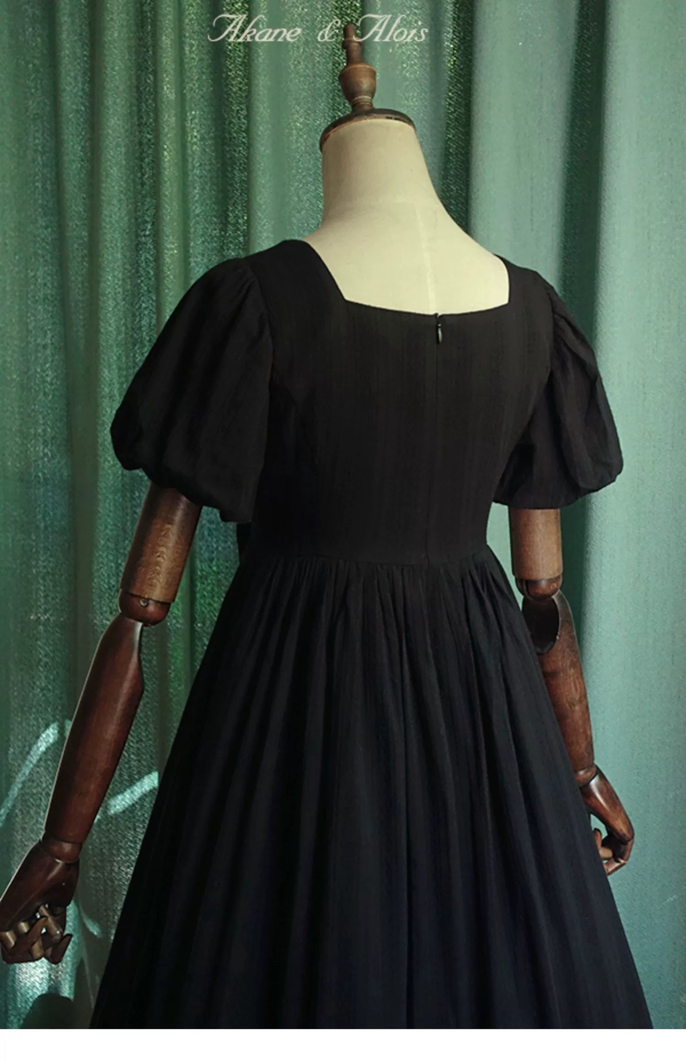 Akane Alois~White Night~Elegant Lolita Black High Waist Dress   