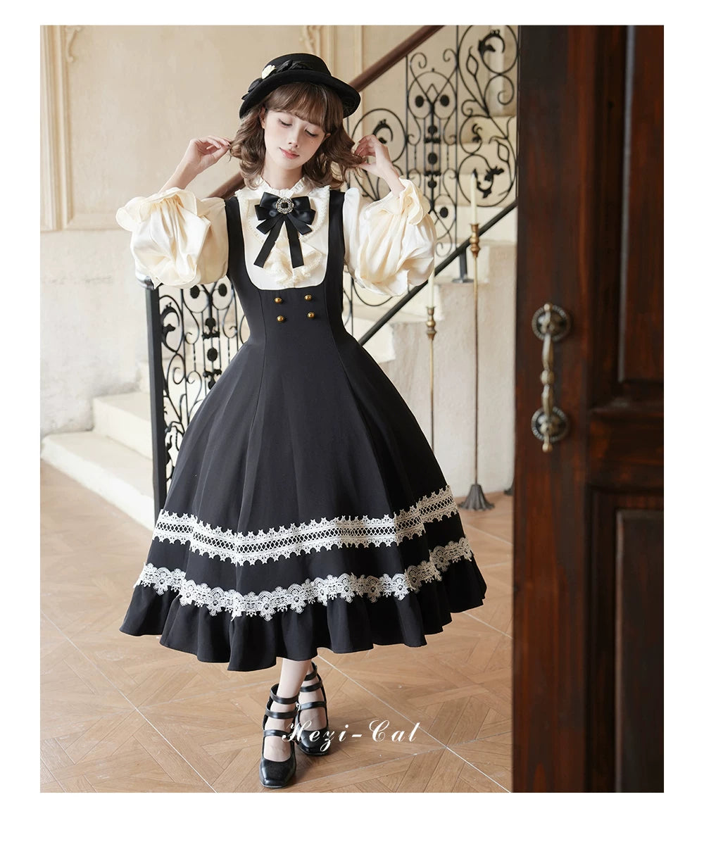 Hometown Autumn - Plus Size Classic Lolita Fake Two-Piece OP Dress 45667:857520