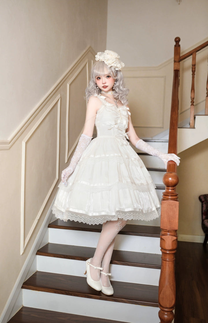 Sweet Date~Gothic Lolita JSK Wedding Dress Black and White Twin Lolita JSK   