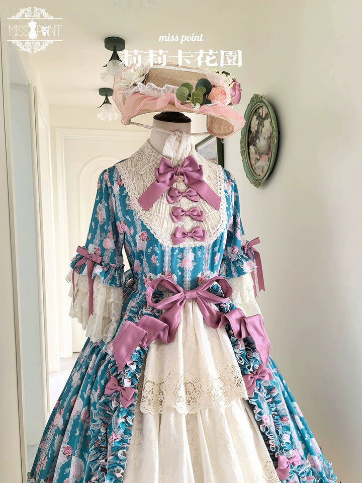 Miss Point~Lilyka Garden~Classic Lolita OP Dress Elegant Floral Wall Princess Sleeve 38832:606406