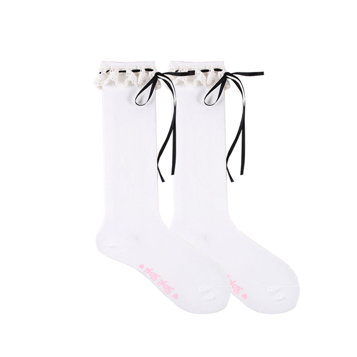 Roji Roji~Isabella~Sweet Lolita Lace Mid-Calf Socks Multicolors   