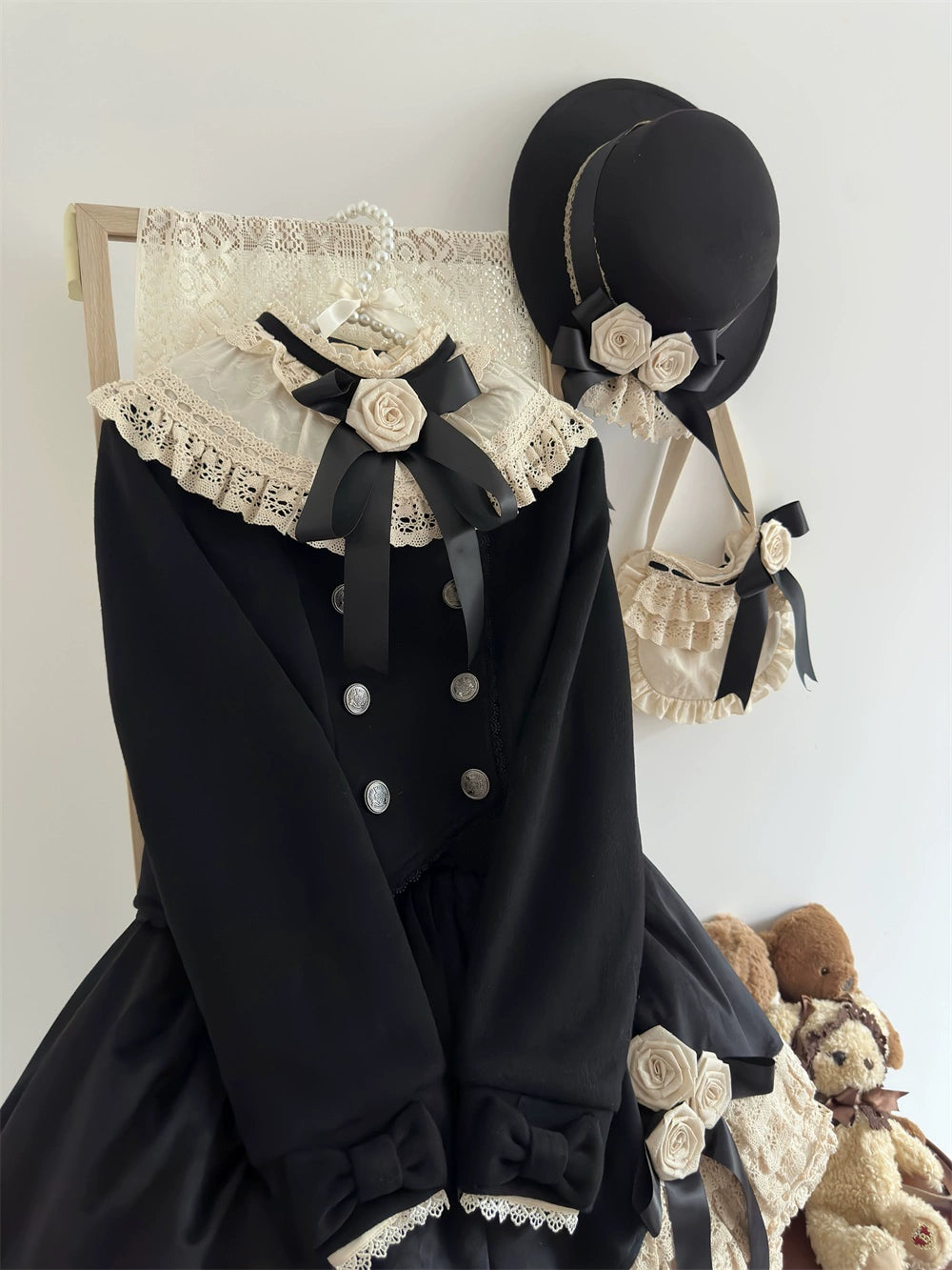 LeMiroir - Winter Solstice - Elegant Lolita Hat, Detachable Collar, Handbag 44088:794389