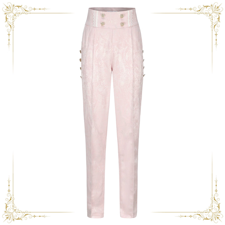 (BFM)Immortal Thorn~Indestructible Glass Castle~Ouji Lolita Handsome Pink Prince Pants XS white 