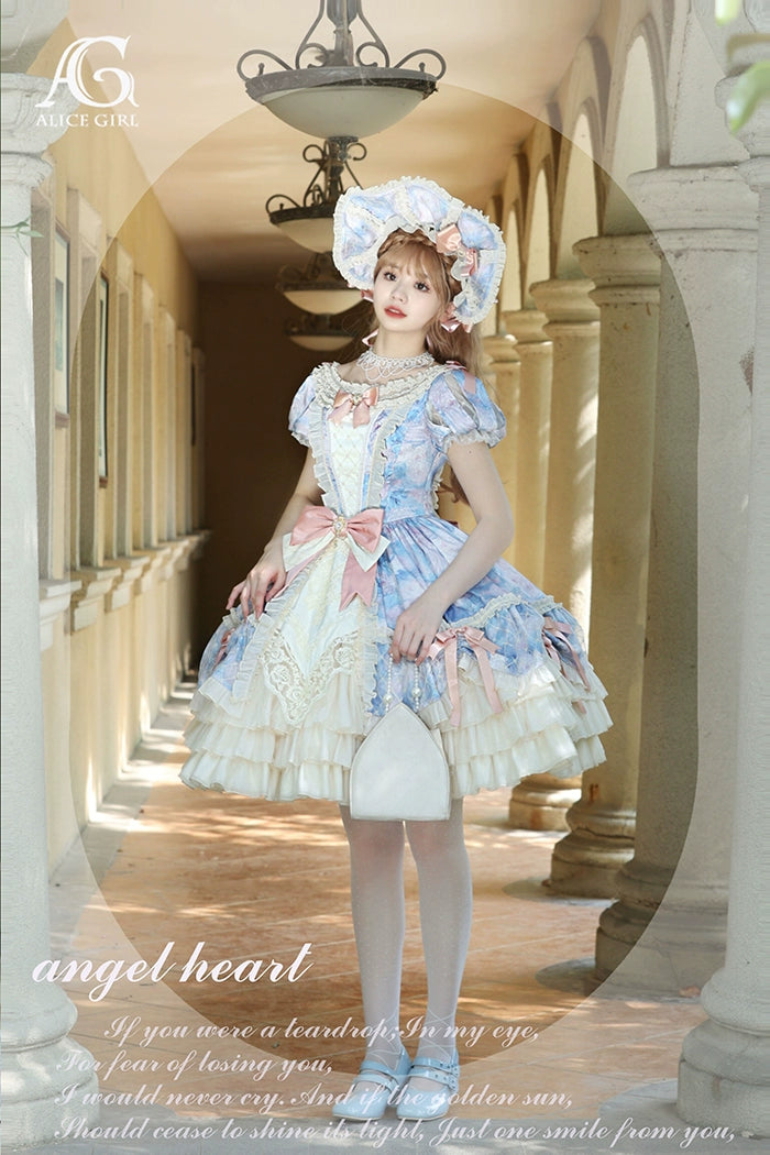 Alice Girl - Angel Heart - Sweet Lolita OP Dress, Tiered Ruffles