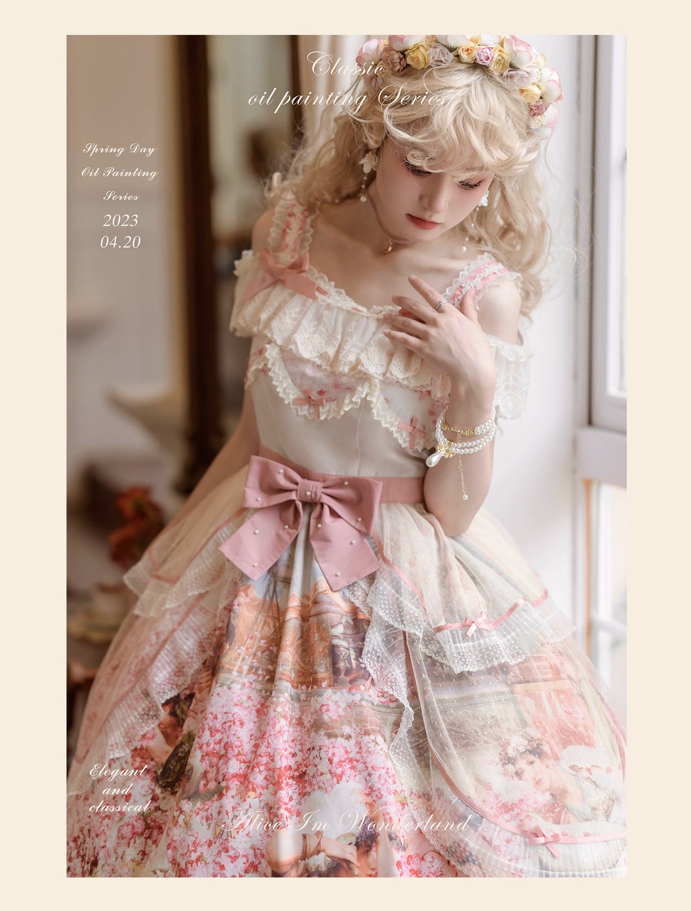 (BFM)Alice In Wonderland~Vintage Elegant Lolita JSK Dress Palace Style Summer Dress   