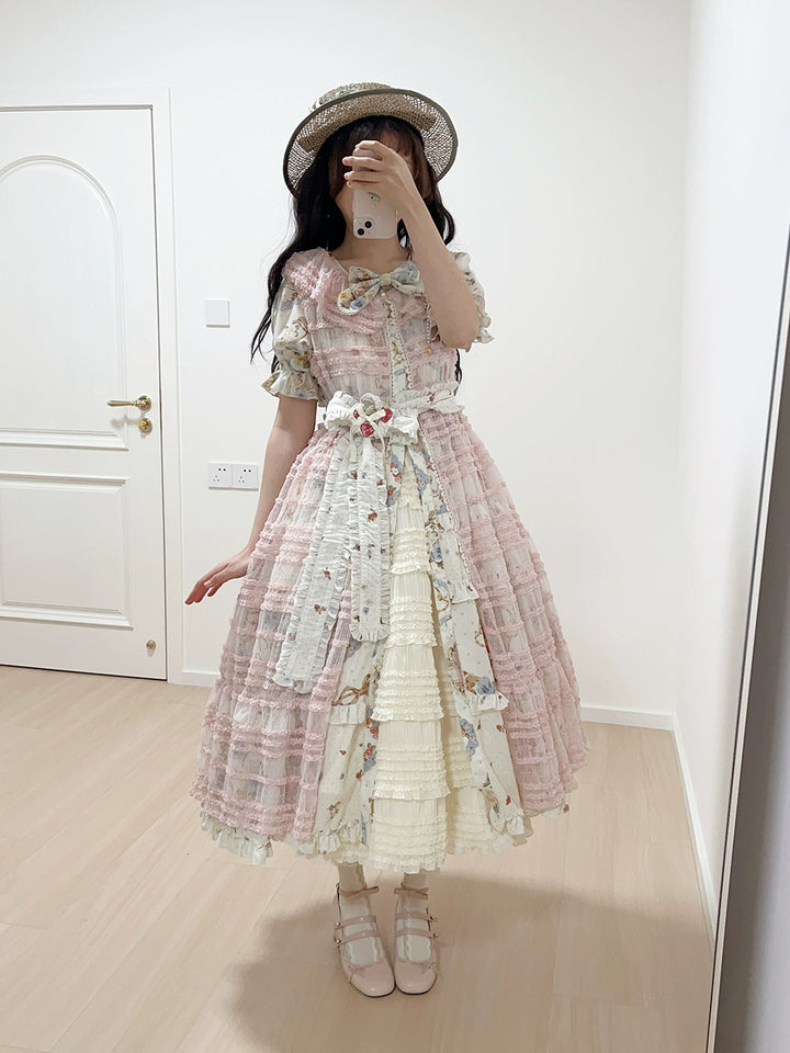 Miss Point~Cat Rose Tea~Sweet Lolita Tulle Cardigan and Long Skirt Overlay 42141:728111