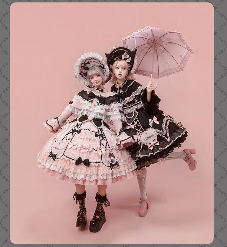 IP Collaboration Sweet Lolita JSK Dress Set,Kuromi Details