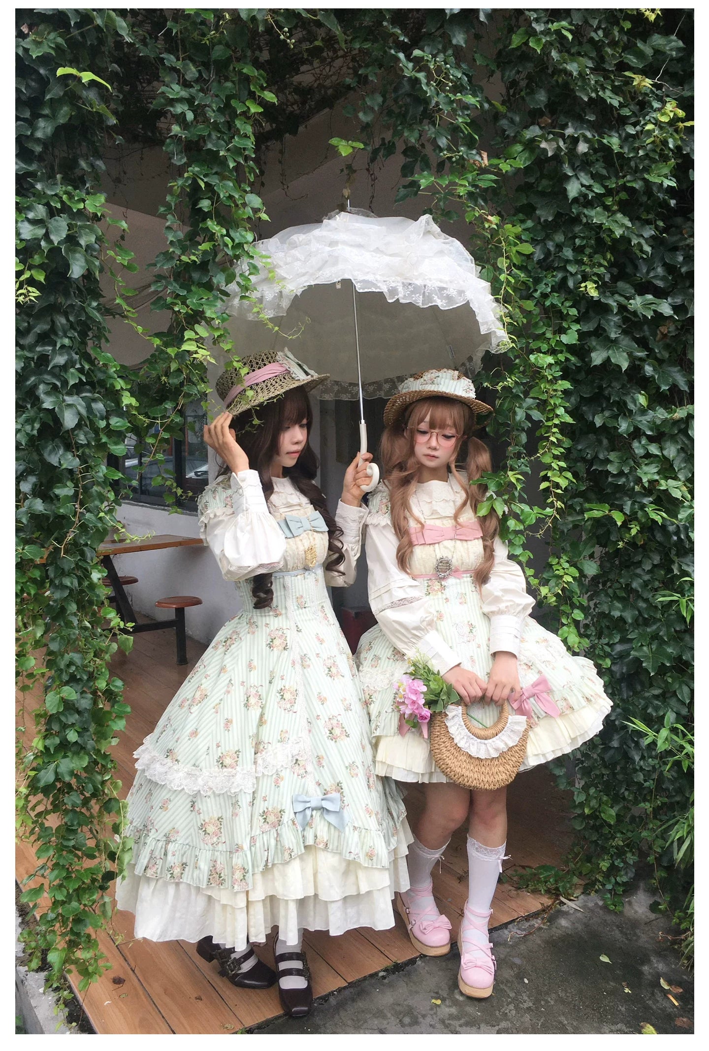 Meeting Austen - Cotton Classic Lolita Rose Printed OP Dress 45736:859990