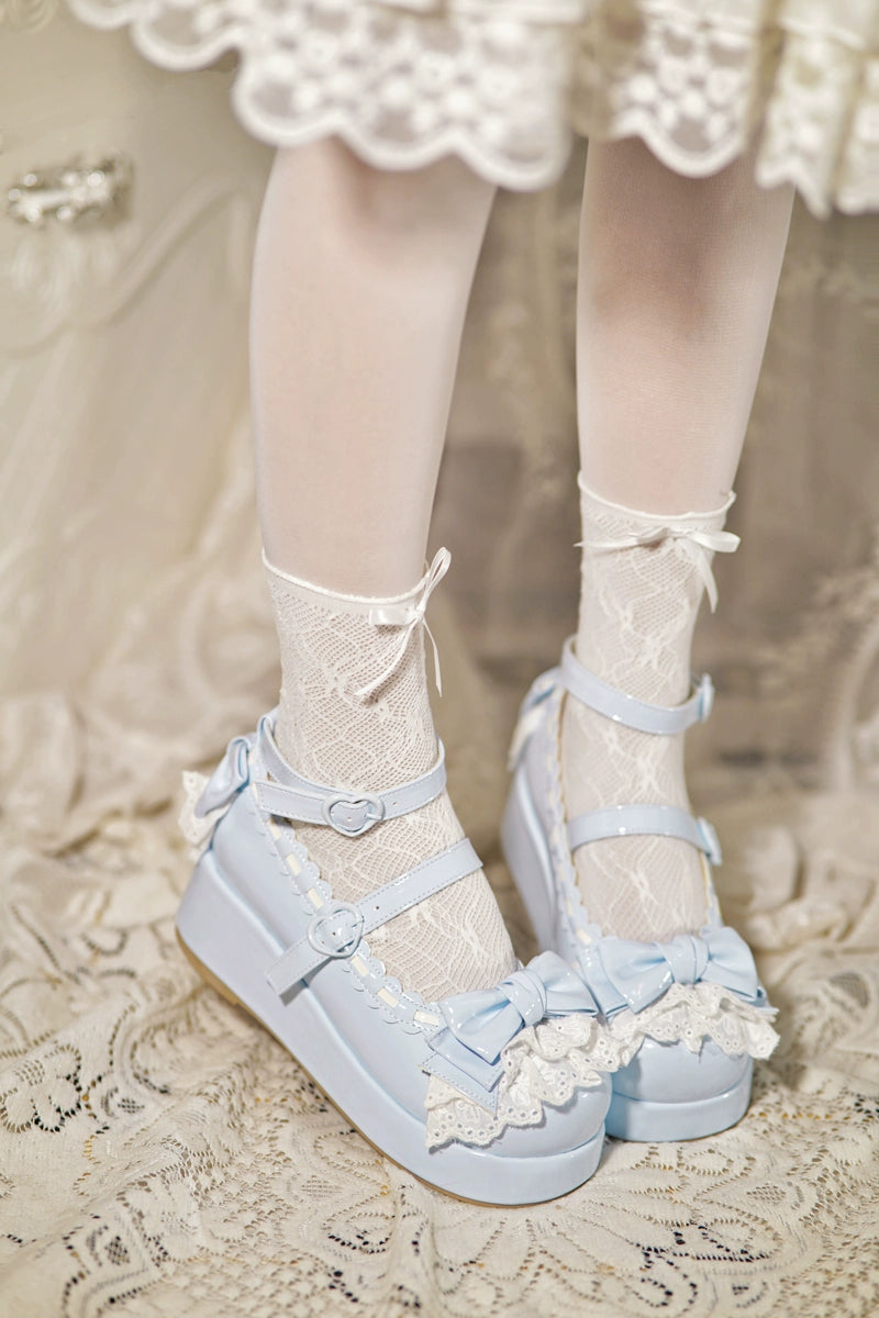 Jiujiu Lolita - Milky Puff - Sweet Lolita Heels Shoes, Round Toe With Petite Wedge 43858:787872