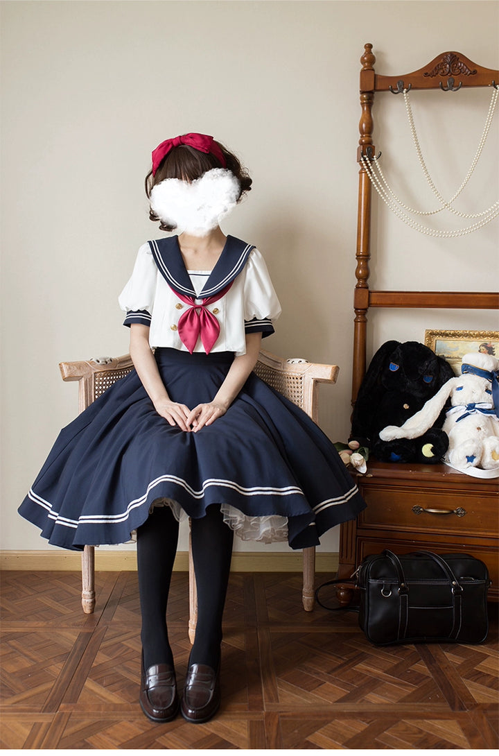 Beleganty - Sea and Wind Separate SP3.0 - Sailor Lolita Puffy Sleeve Blouse 43389:775302