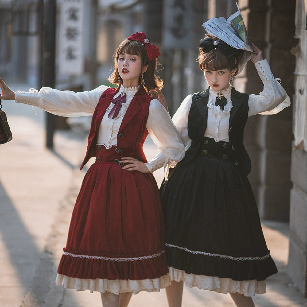 Miss Point - Rose Doll - Elegant Lolita Skirt High Waist Fishbone SK