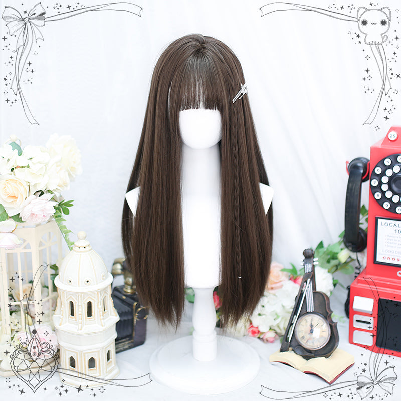 Dalao~Daily Lolita Wig Long Curly Various Styles Ins KOL Wig 2083 Cold Brown  