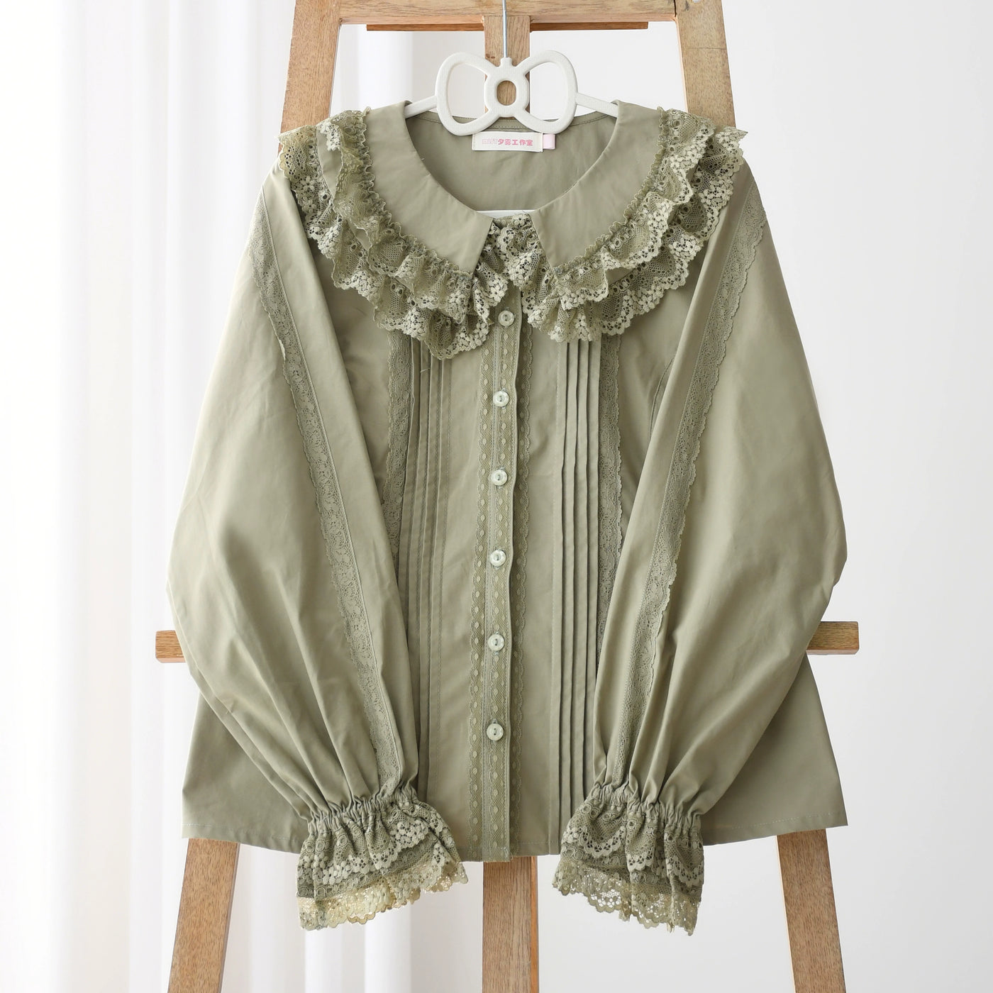MIST~Hyde Garden~Daily Lolita Shirt Cotton BlouseLong Sleeves Grape green S 