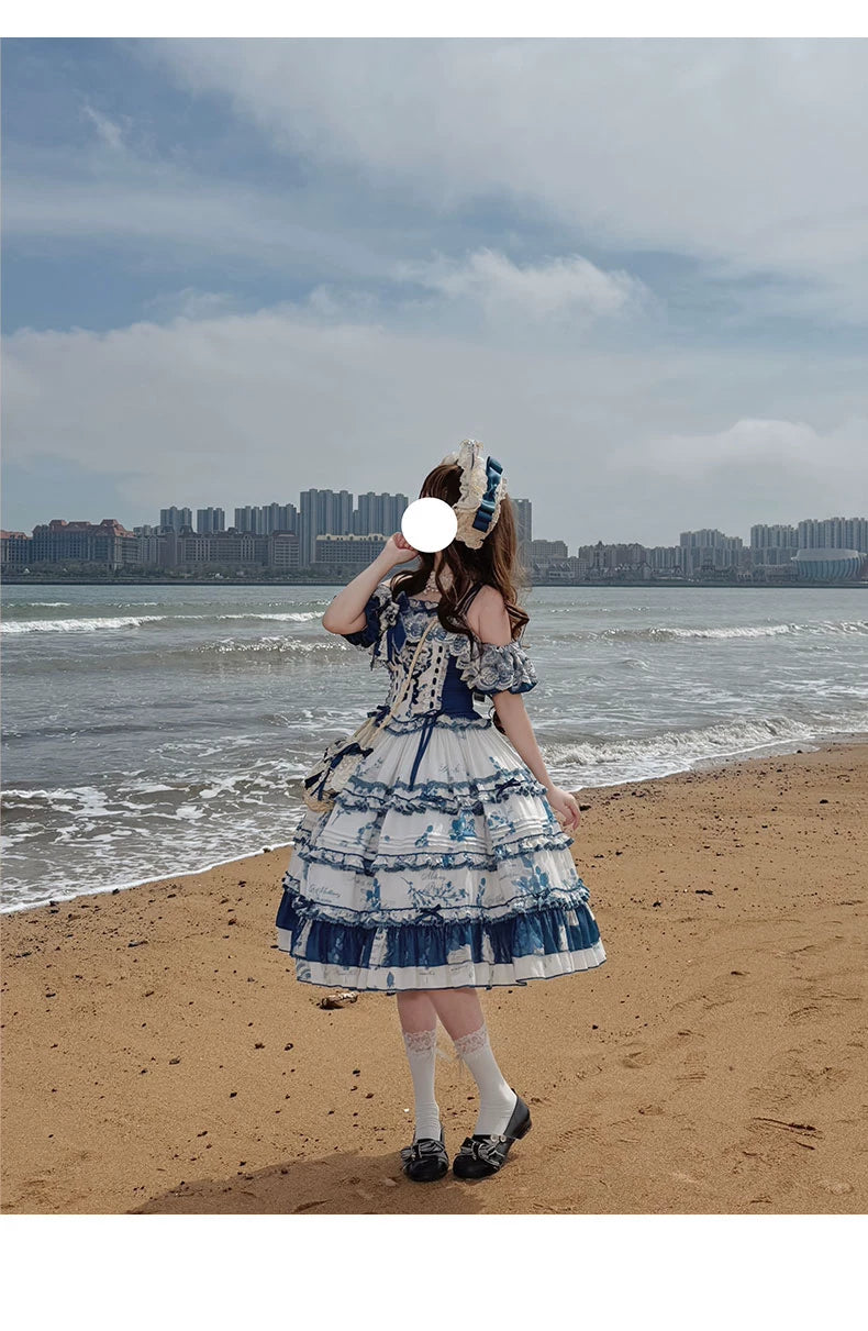 Mulberry Poetry Collection - Plus Size Lolita Printed Top & Skirt Set with Embroidery 45445:847406