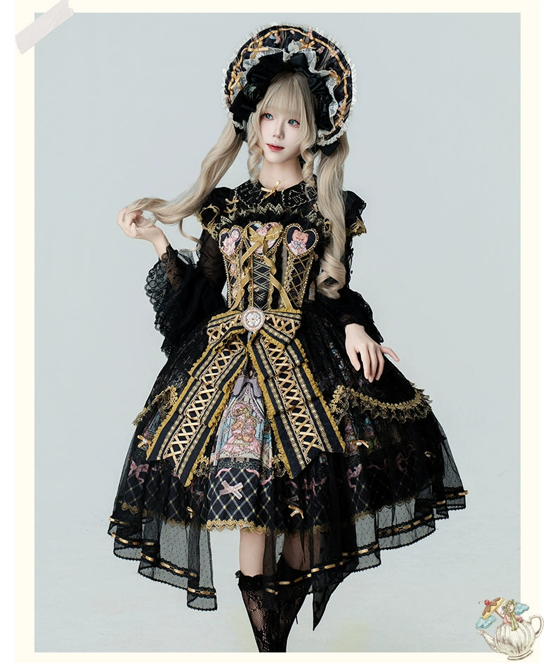 YingLuoFu - Doll Fantasy Box - Sweet Lolita JSK Dress & Tulle Blouse Set 44261:801512