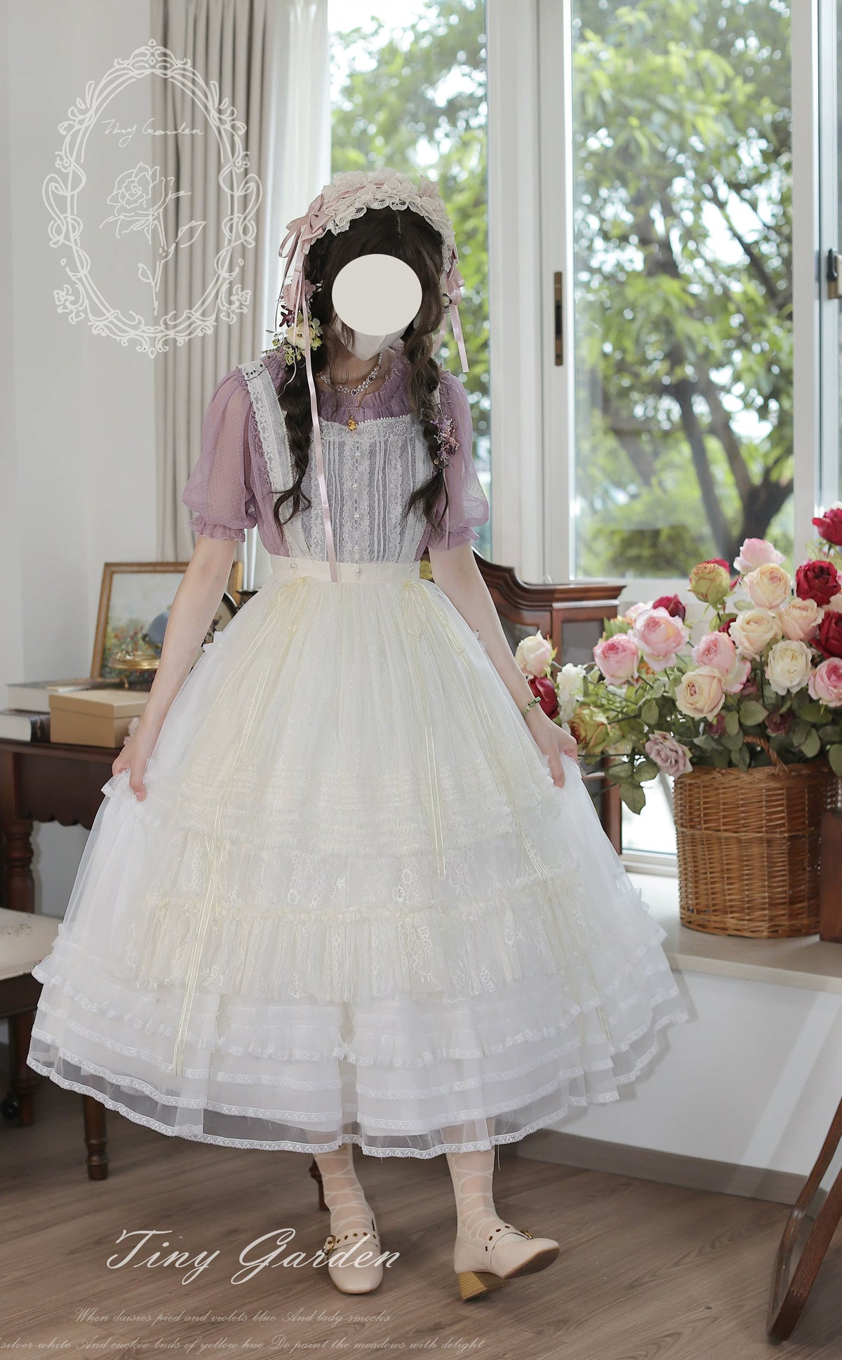 Jardin Garden - Classic Lolita Tulle Underskirt, Tiered Ruffles 45926:868482