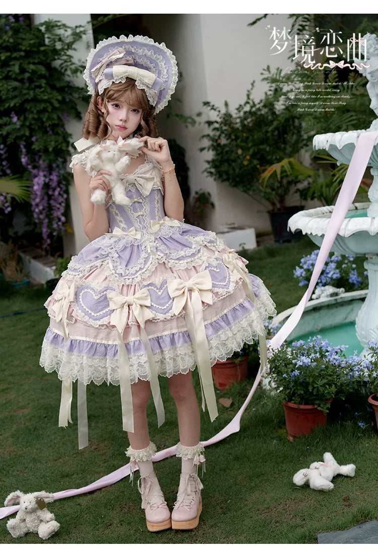 Dream Melody - Gorgeous Sweet Lolita JSK Dress, Lace & Bows 44442:809765