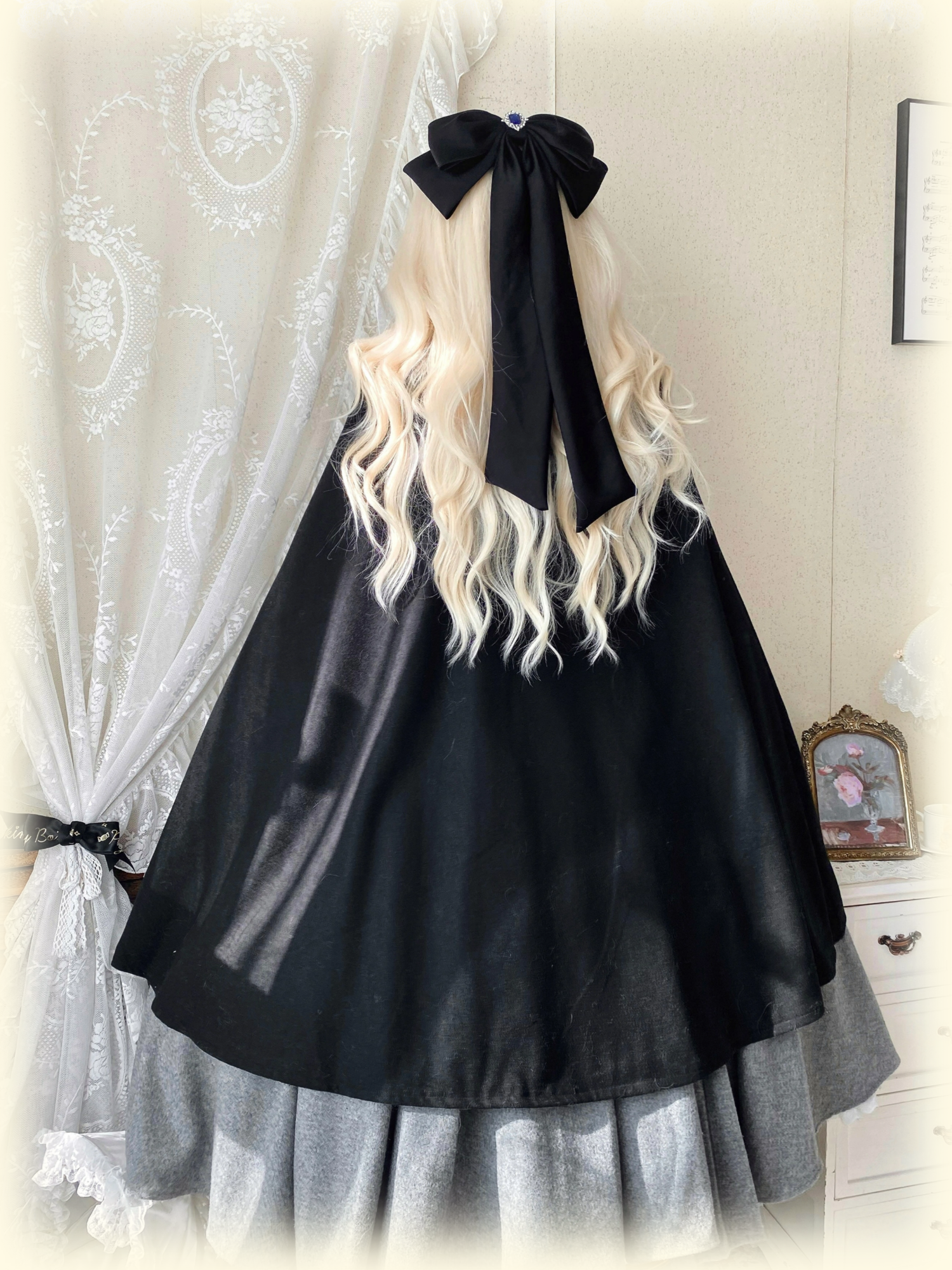 Wand Not for Your Lover - Wool Classic Lolita Bust Supporting JSK, Embroidered Shirt