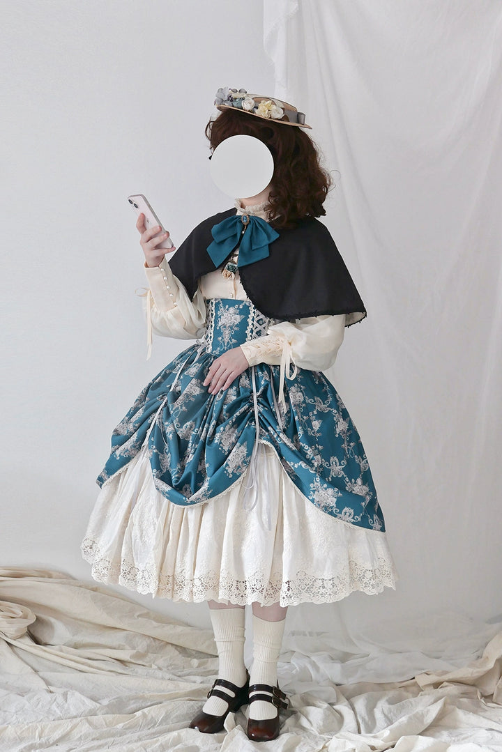 (BFM)Miss Point~Customized Vintage Lolita Skirt Elegant Pullover Fishbone SK   