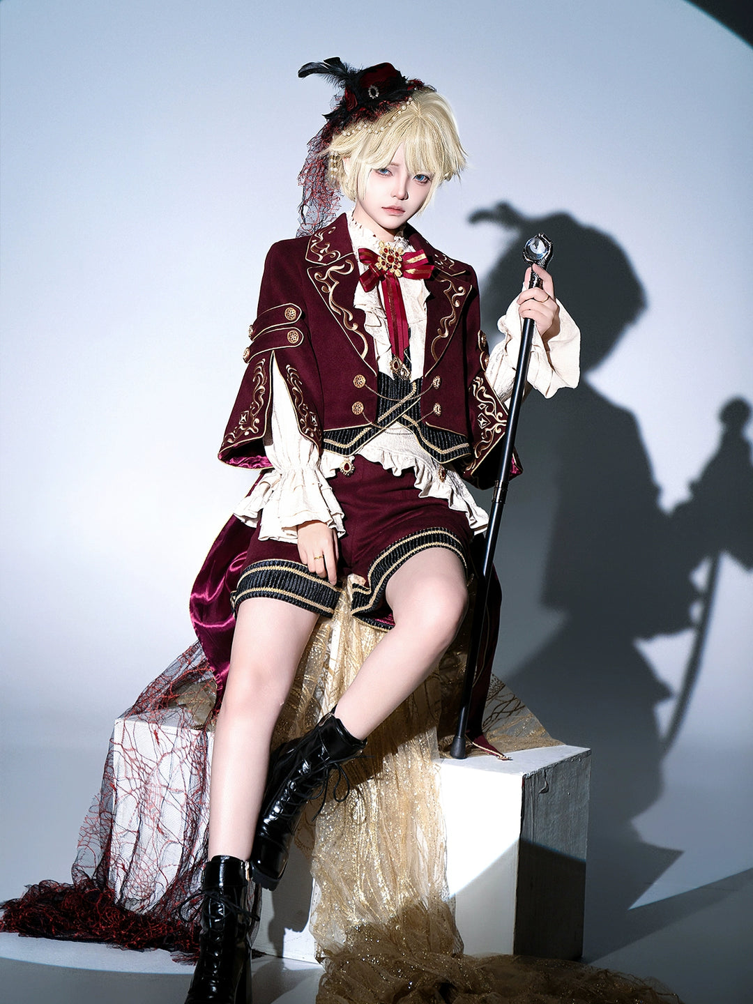 Letters from Unknown Star~Heir~Ouji Lolita Shorts Set Military Prince Lolita Coat and Blouse