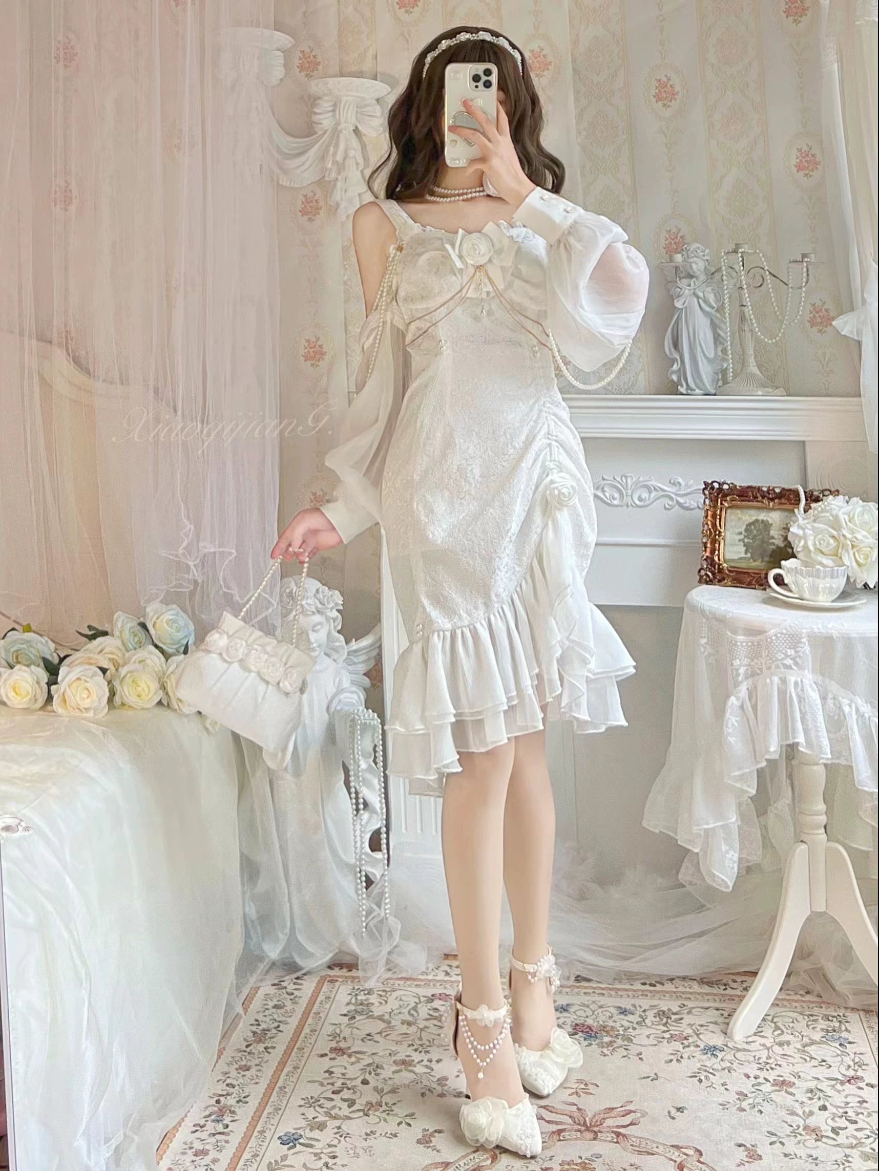 (BFM)Melonshow~Chinese Style Lolita Dress~Camellia 2.0 Cheongsam Mermaid JSK 31826:371574