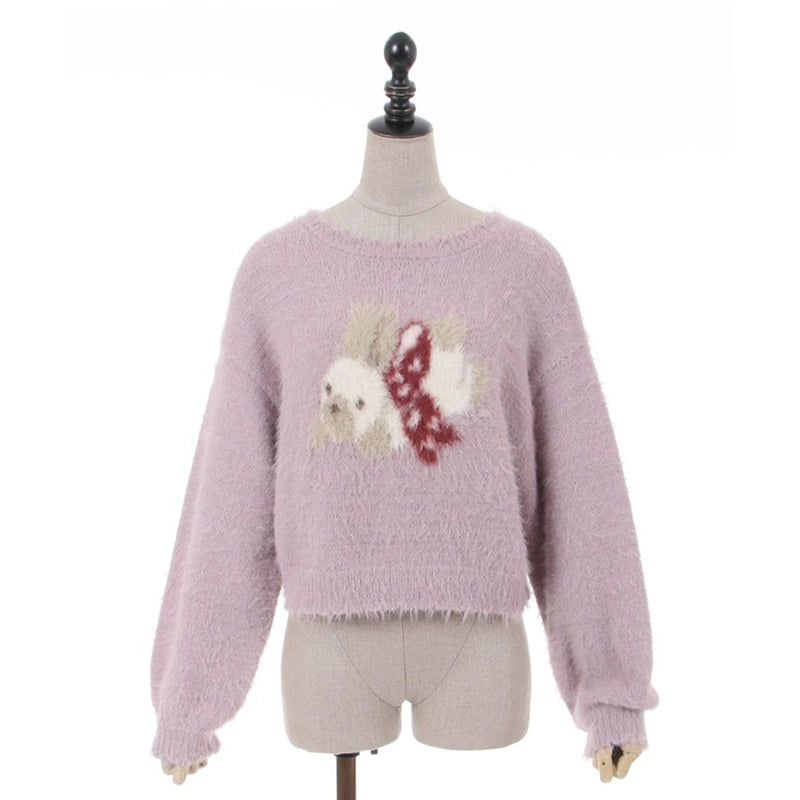 Axes Femme~Kawaii Lolita Rabbit Print Knitting Sweater   
