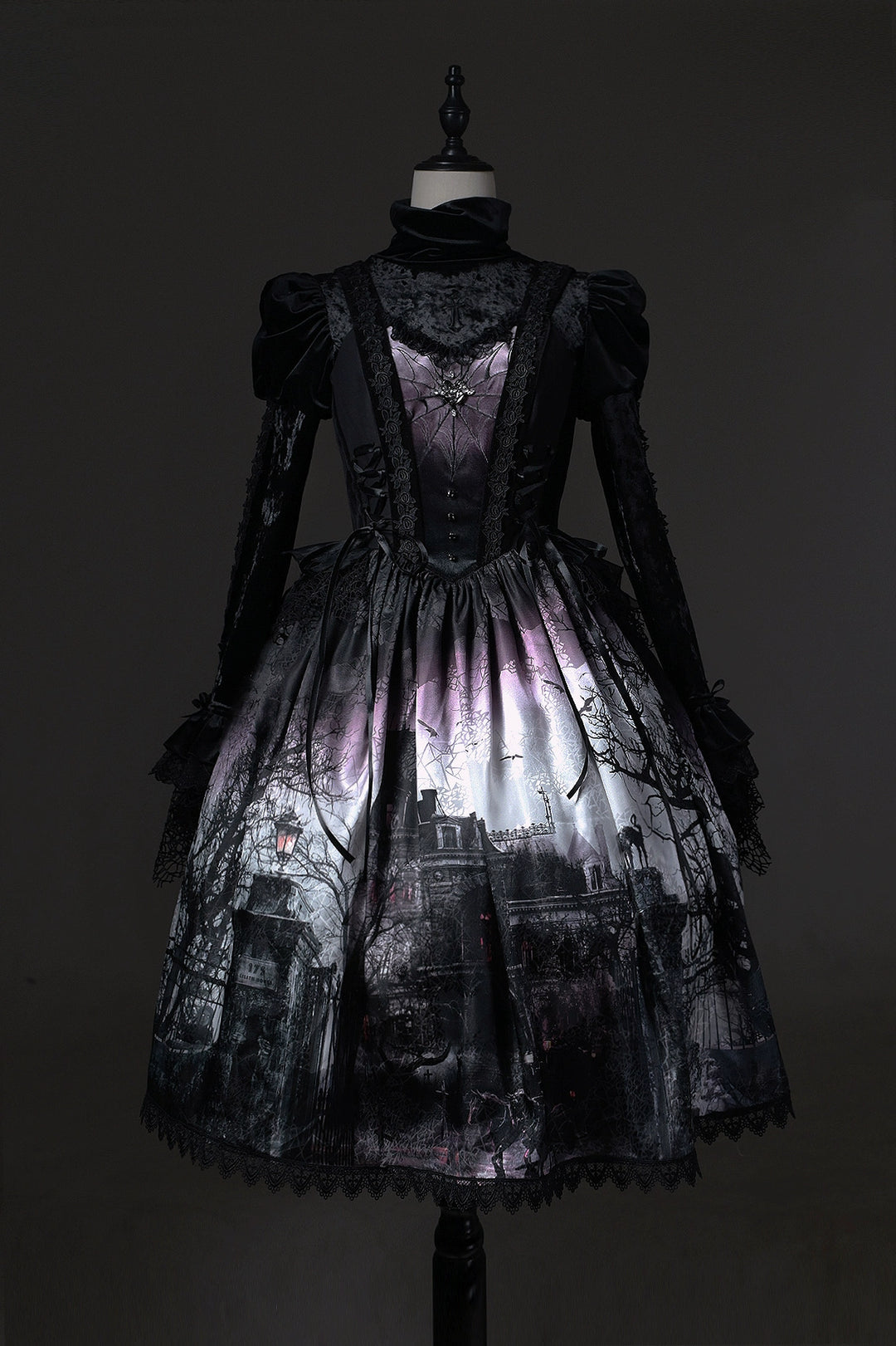 LilithHouse~Horror House~Gothic Lolita JSK with Spooky Castle Print