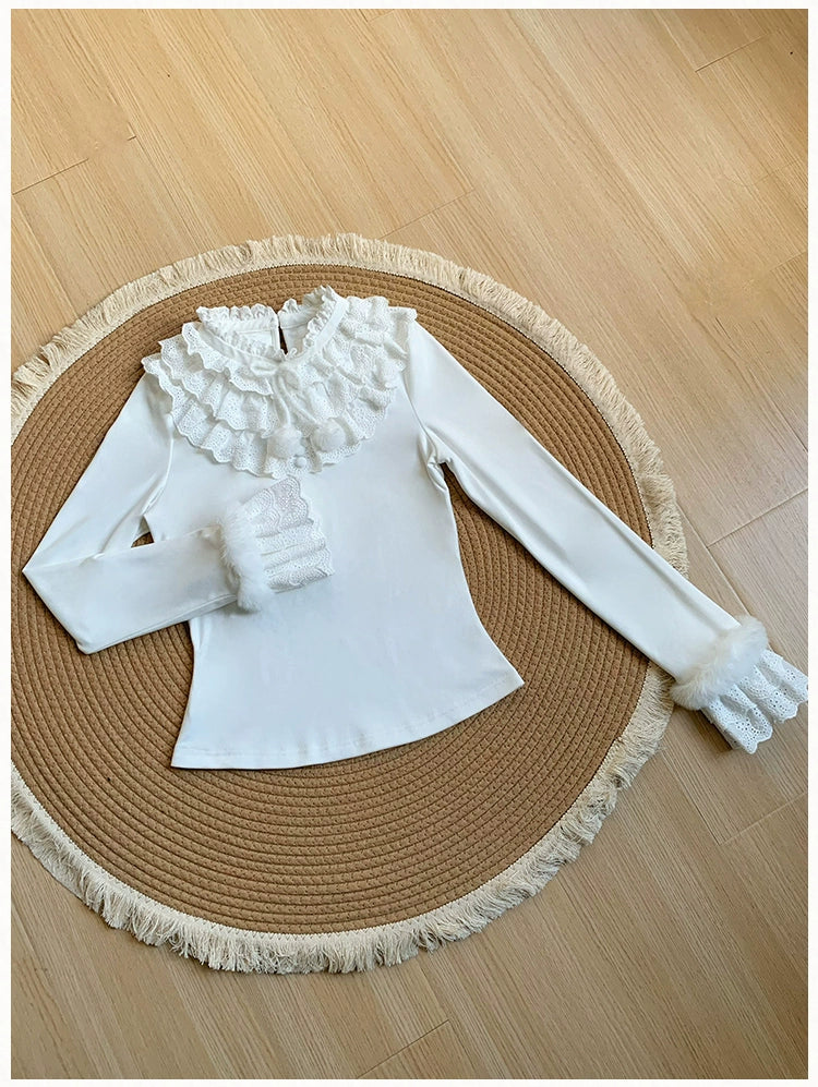 With PUJI - Frostfall - Winter Sweet Lolita Inner Wear, Layered Lace 44284:802086