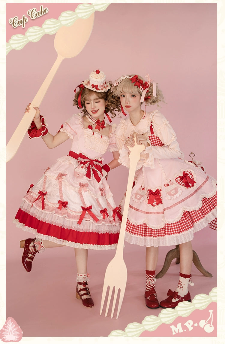 Mademoiselle Pearl~Cup Cake~Sweet Lolita OP Dress Kawaii Lolita JSK SK   